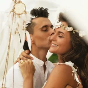 Happy Married Couple Is Celebrating Their Wedding